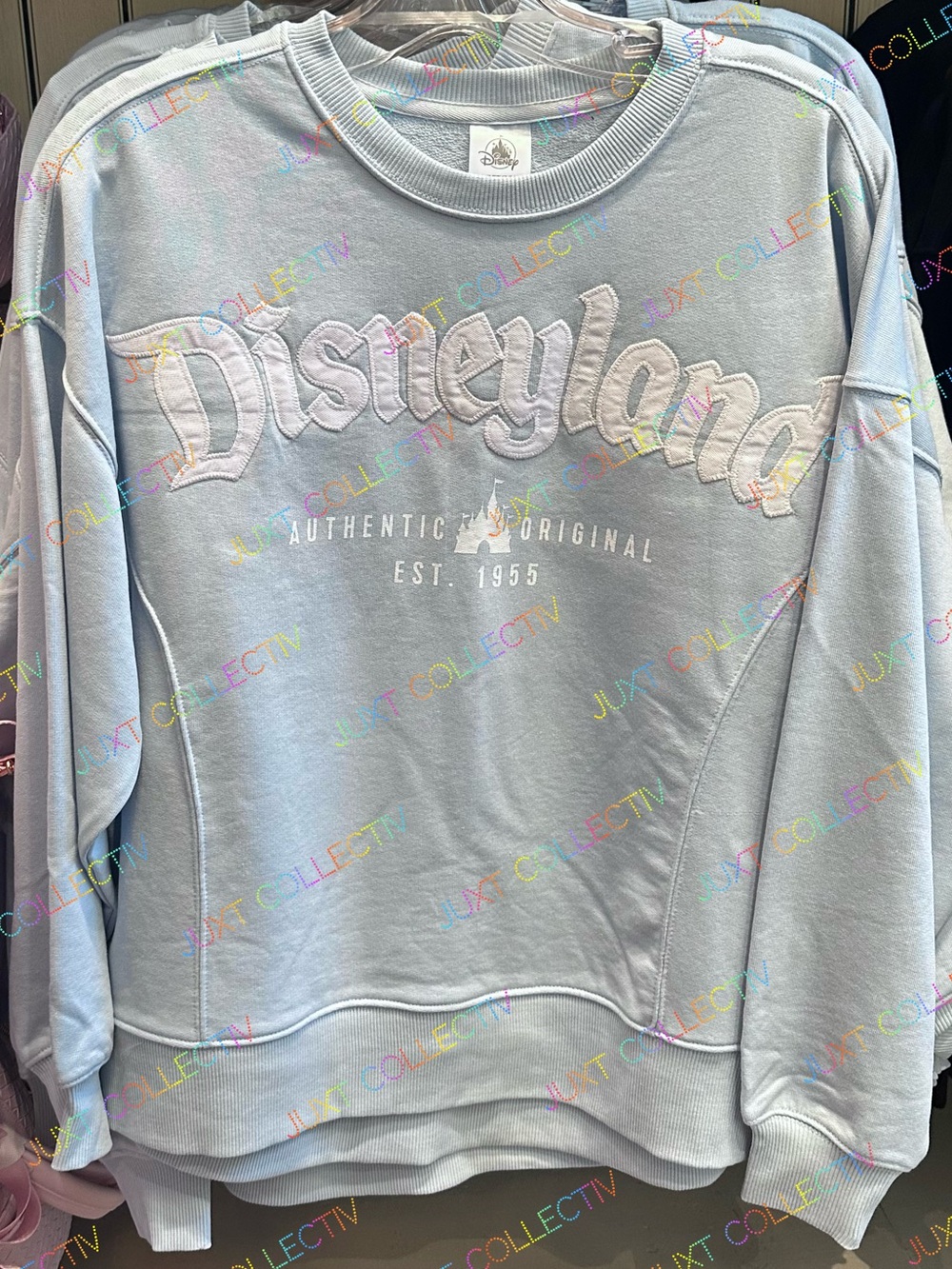 Disneyland Logo Authentic Original 1955 Castle  Blue Pullover Crewneck Sweater